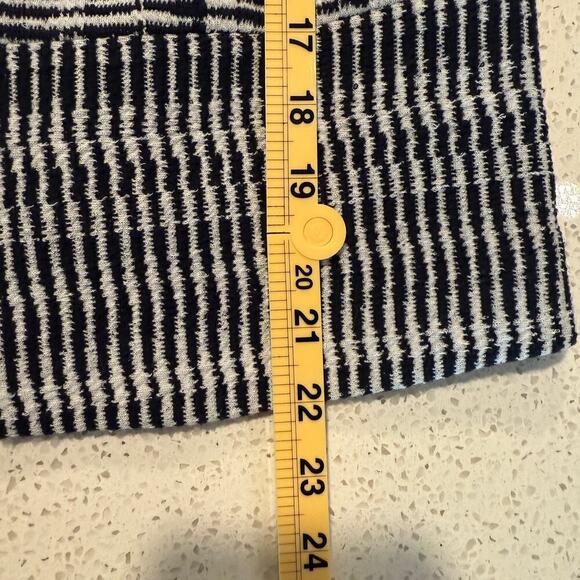 DKNY Black White Striped Front Zip Jacket Size 12 Preppy Workwear Classic - Picture 8 of 9